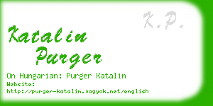 katalin purger business card